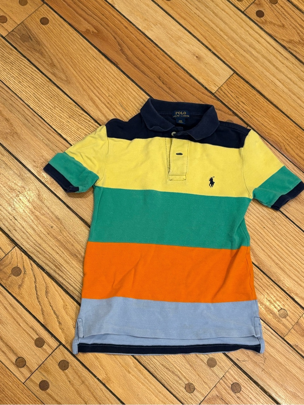 Polo by Ralph Lauren Boys' Multicolor Striped Polo Shirt 8 medium pony cotton